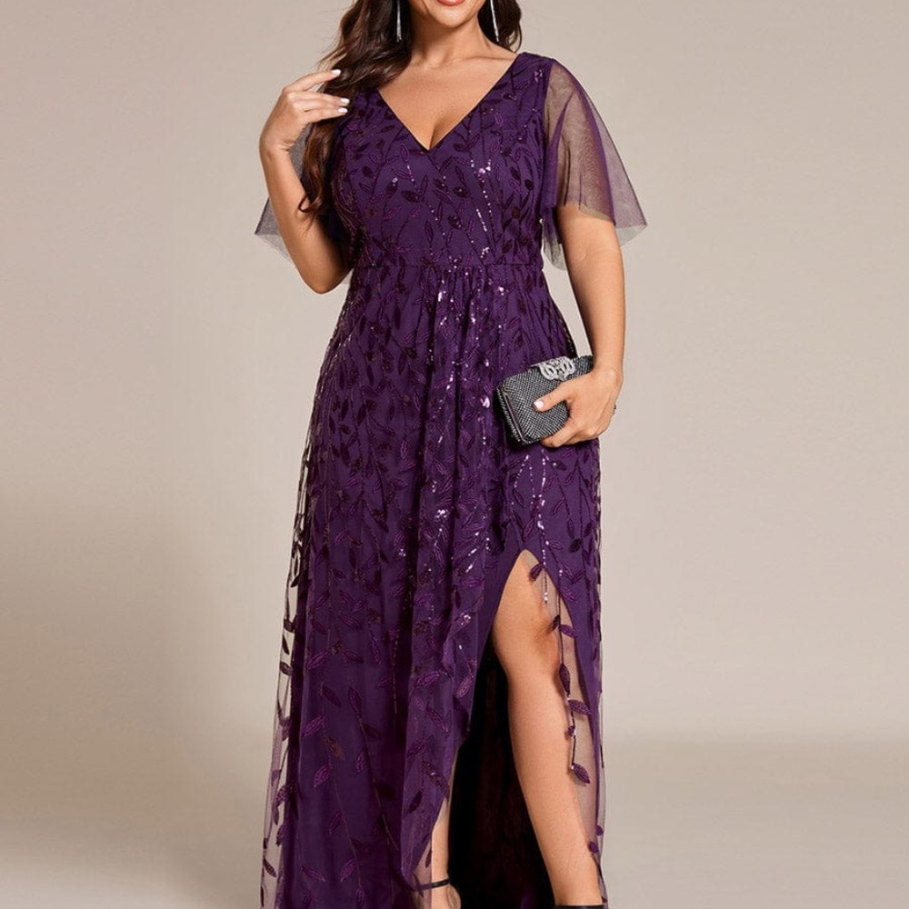 Ever Pretty Deep Purple Maxi Dress